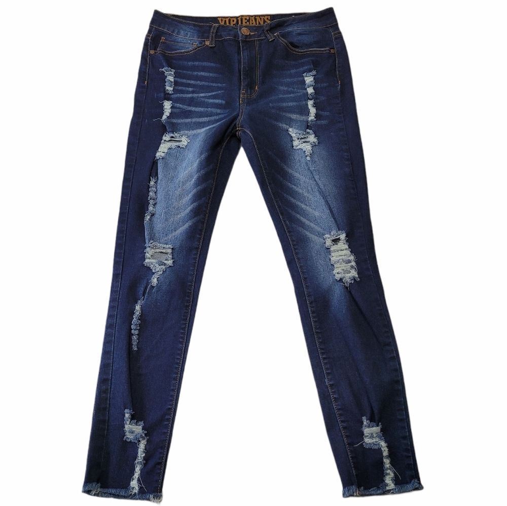 Women's V.I.P Distressed Hi Rise Jeans Sz 11/12
